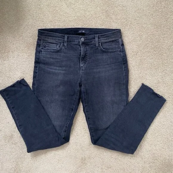 Joe's Jeans Women's 27 Skinny Medium Wash Dark Gray Stretch Denim Pants Low Rise - Picture 3 of 8